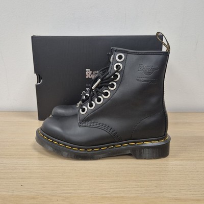 Dr Martens X The Great Frog 1460 Combat Black Smooth Leather Ankle Boots Uk 4