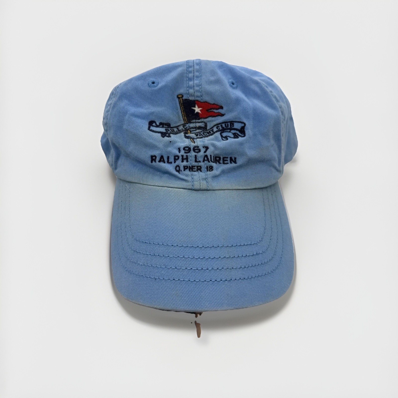 Vtg Polo Yacht Club Hat RL Men One Size Cotton Twill Adjustable Ball Blue