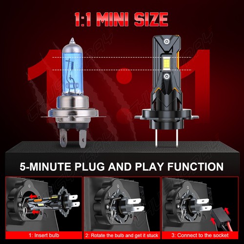 Para Volvo S40 2005-2011 H7 Bombillas LED Faro Bajo Xenón Super Blanco - Imagen 7 de 12