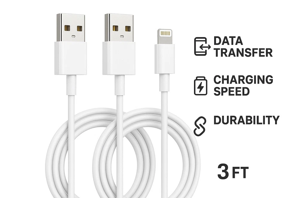 3-Pack iPhone 17 16 15 14 13 12 11 Pro Max X 8 Charging & Data Cable - Image 2 of 3