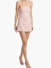 Loveshackfancy Blush Crystal Bows Velvet Rinwell Minidress Sz  10 AUTHENTIC NWT