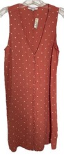 Madewell Button-Front Sun Mini Dress Sleeveless Polka Dot Dark Orange Women’s XS