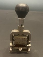 Vintage Bates Numbering Machine 6-Wheel Style E Industrial Office Decor USA
