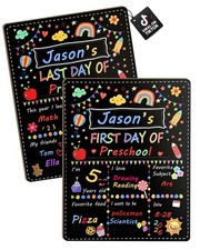 11x14 Inch First Last Day Of School Sign DoubleSided Chalkboard Reusable