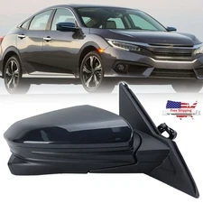 Right Side Mirror W/ Camera 11Pin Cosmic Blue Metallic For Honda Civic 2016-2020