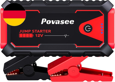 Povasee Starthilfe Powerbank, 5000A Auto Starthilfe Für 12V Fahrzeuge (Bis Zu 10