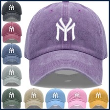 Letter MY Embroidery Baseball Cap Women Men Adjustable Soft Washed Cotton Sports