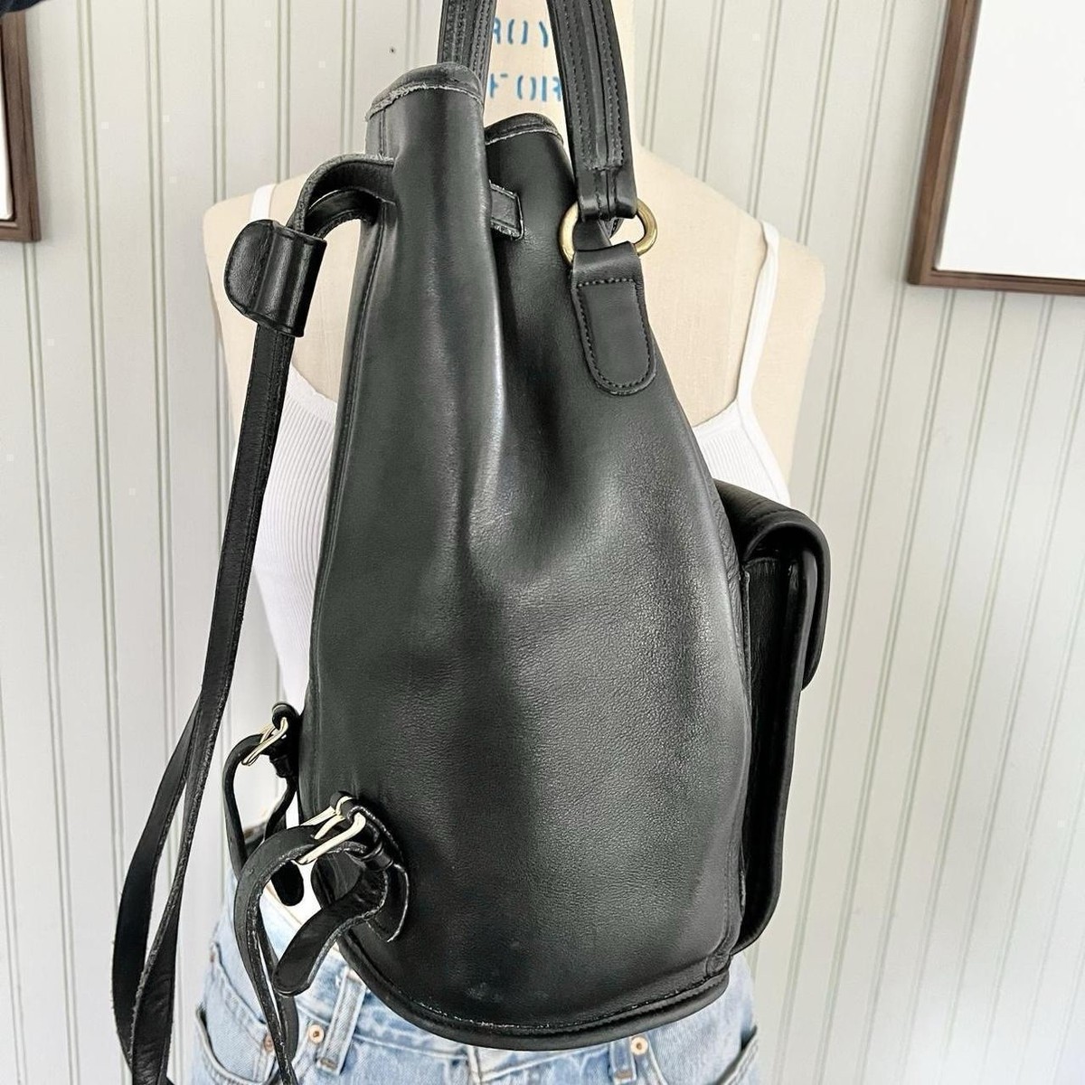 Coach Vintage 90's Daypack Backpack Black Glove Tanned Leather | eBay