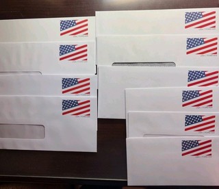 US Postal Stationery 2026 Stamped Envelopes All 10 New Diagonal Flag Issue
