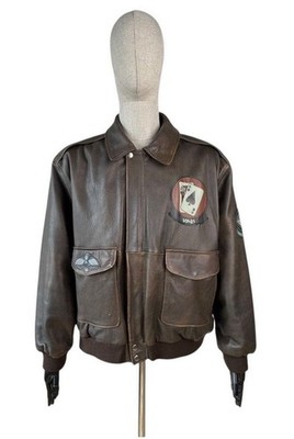 Vintage A-2 Flyers Leather Bomber Jacket Air Force