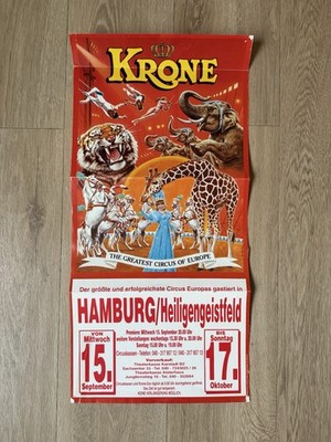 Circus Krone Plakat Zirkus Krone Poster Rarität Programm Tour 1985 Cirque Circo