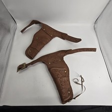 Vintage Children s Toy Plastic - Faux Leather Gun Holsters Set