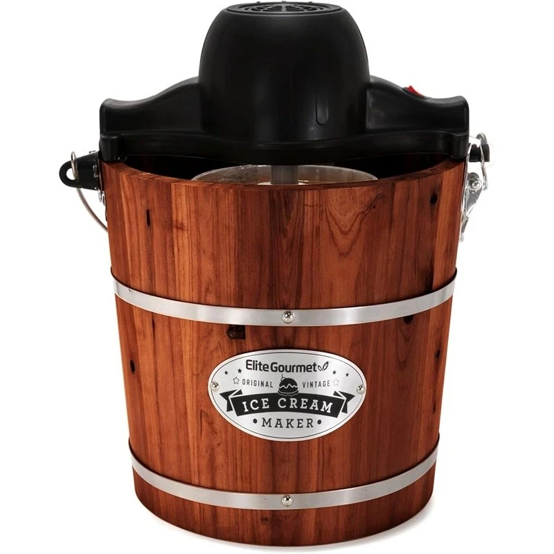 Electric Ice Cream Maker 4QT Easy Clean Whisper Quiet Aluminum Canister New