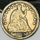 1853 Seated Liberty Half Dime 5C Arrows Circulated 90% Silver US Coin CC29134