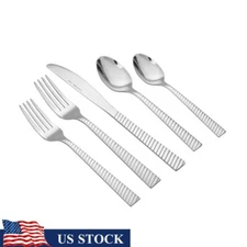 20 Piece Stainless Steel Flatware Set Service 4 Ergonomic Design Dishwasher Safe