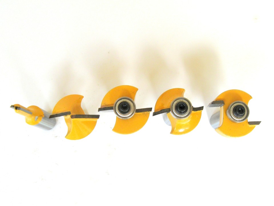 5pc 1/2 Shank Grill Glass Muntin Mullion Round Over Door Router Bit Set ...