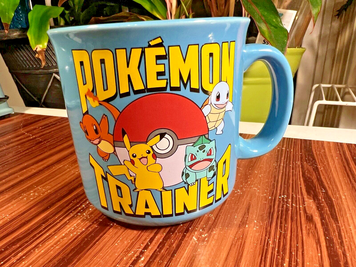 Pokemon Trainer Ceramic Coffee Mug Jumbo Blue 20oz Anime Pikachu