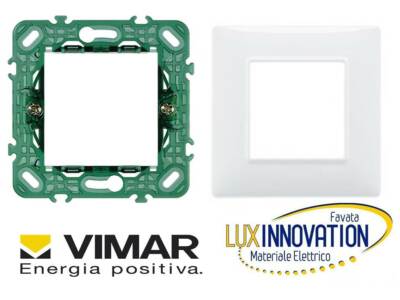 Supporto 2 Moduli Vimar 14602 - Grigio, Universale Con Viti Per Installazione Elettrica