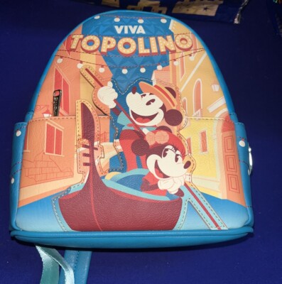 Disney Parks 2024 Epcot Italy Topolino Mickey Minnie Backpack Bag Loungefly New New Viva Topolino Italy Pavilion Loungefly collection has  main image 4