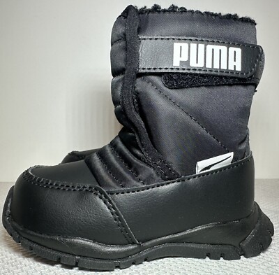 Size 6C Puma Nieve Boot WTR  AC Inf Black & White 380746-03