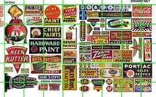 NH044 DAVE'S DECALS 1/2 Set N SCALE ADVERTISING SIGNS TELEPHONE PAINT MIXED ADS