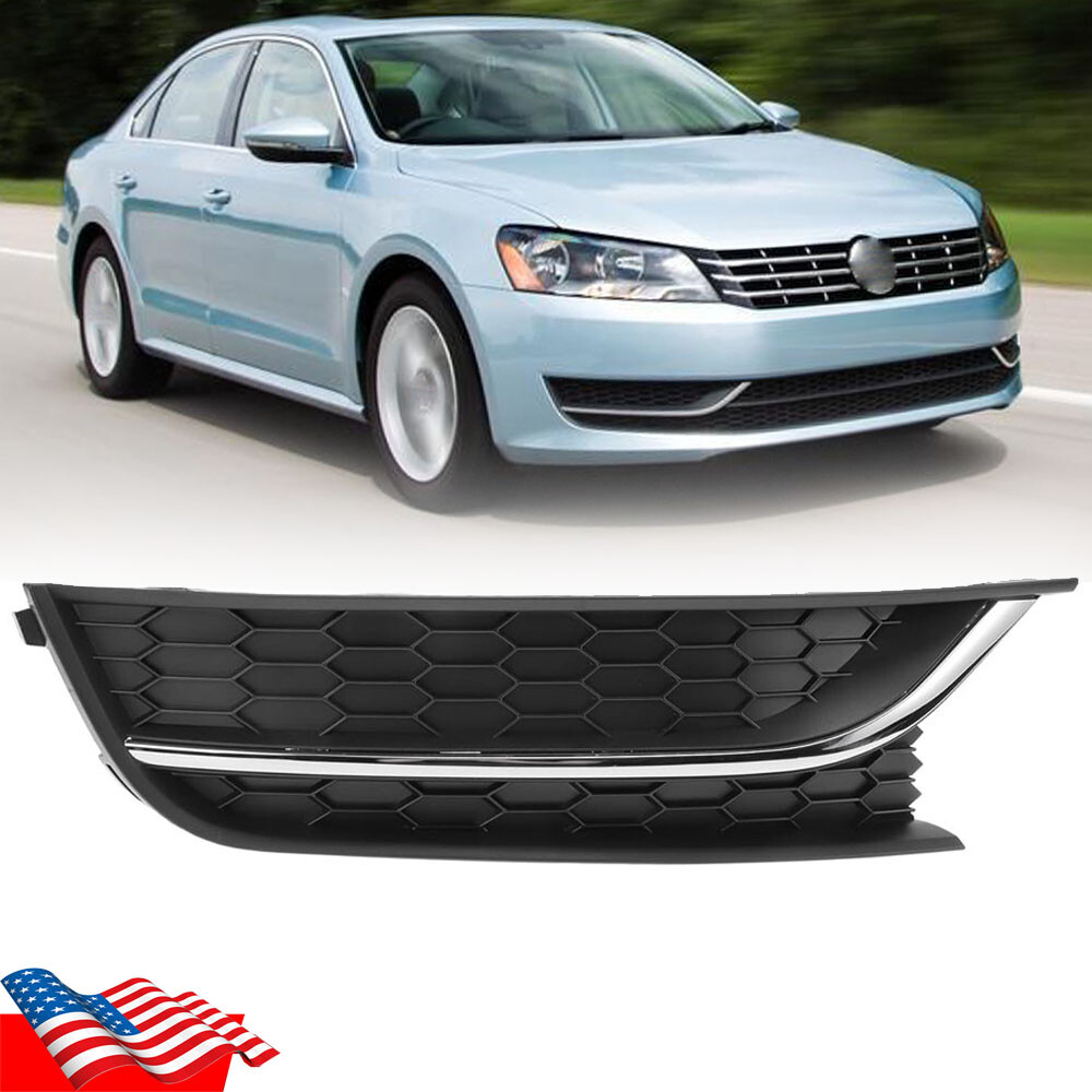 Front Fog Light Grille Grill Cover Chrome Trim Right RH For VW Passat 2012-2015