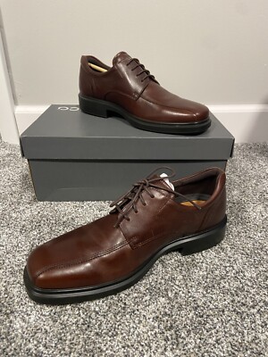 ecco mens helsinki 2.0 Bike Toe Tie Oxford Size 8-8.5 Dress Shoe NEW Brown