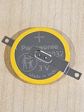 2 x NEW Panasonic CR2032 Lithium Battery CMOS backup memory w/ 180⁰ solder tabs