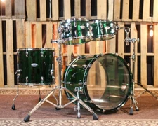 Pearl Crystal Beat Emerald Glass Acrylic Drum Set - 22x16,10x7,12x8,16x15