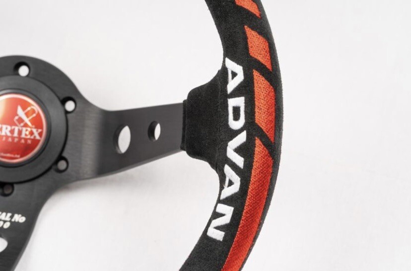 ADVAN/VERTEX/Steering wheel/V2/330mm/90mm DEEP/suede/Black/Genuine