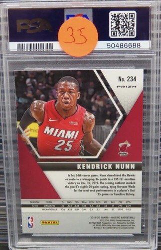 2019 Panini Mosaik Rookies Silber Prizm Kendrick Nunn #234 PSA 9 NEUWERTIG Rookie RC - Bild 2 von 2