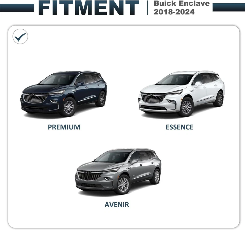 Barras transversales de techo aptas para equipaje Buick Enclave 2018-2024 barras transversales negras Foto 2 de 4