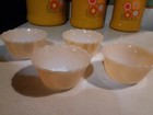 Vtg 1950’s 4pc #424 Milk Glass Fire King Peach Luster ware Custard Bake Cup  — photo 1