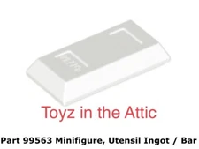 Lego 2x 99563 White Minifigure, Utensil Ingot / Bar 10497
