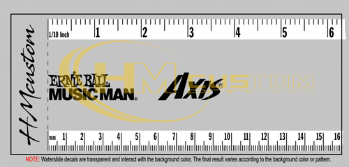 Musicman Axis Guitar Headstock Logo Decal ( WaterSlide ) Musicman Axis Guitar Headstock Logo Decal ( WaterSlide )
