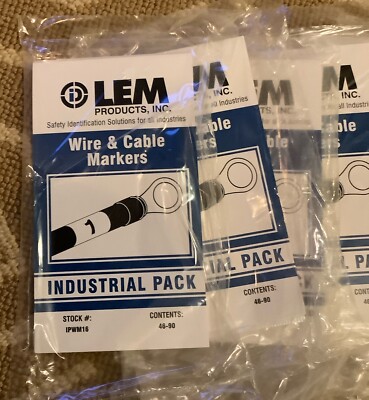 2 pcs - LEM IPWM16 Wire  Marker Book with Characters 46-90 - NEW