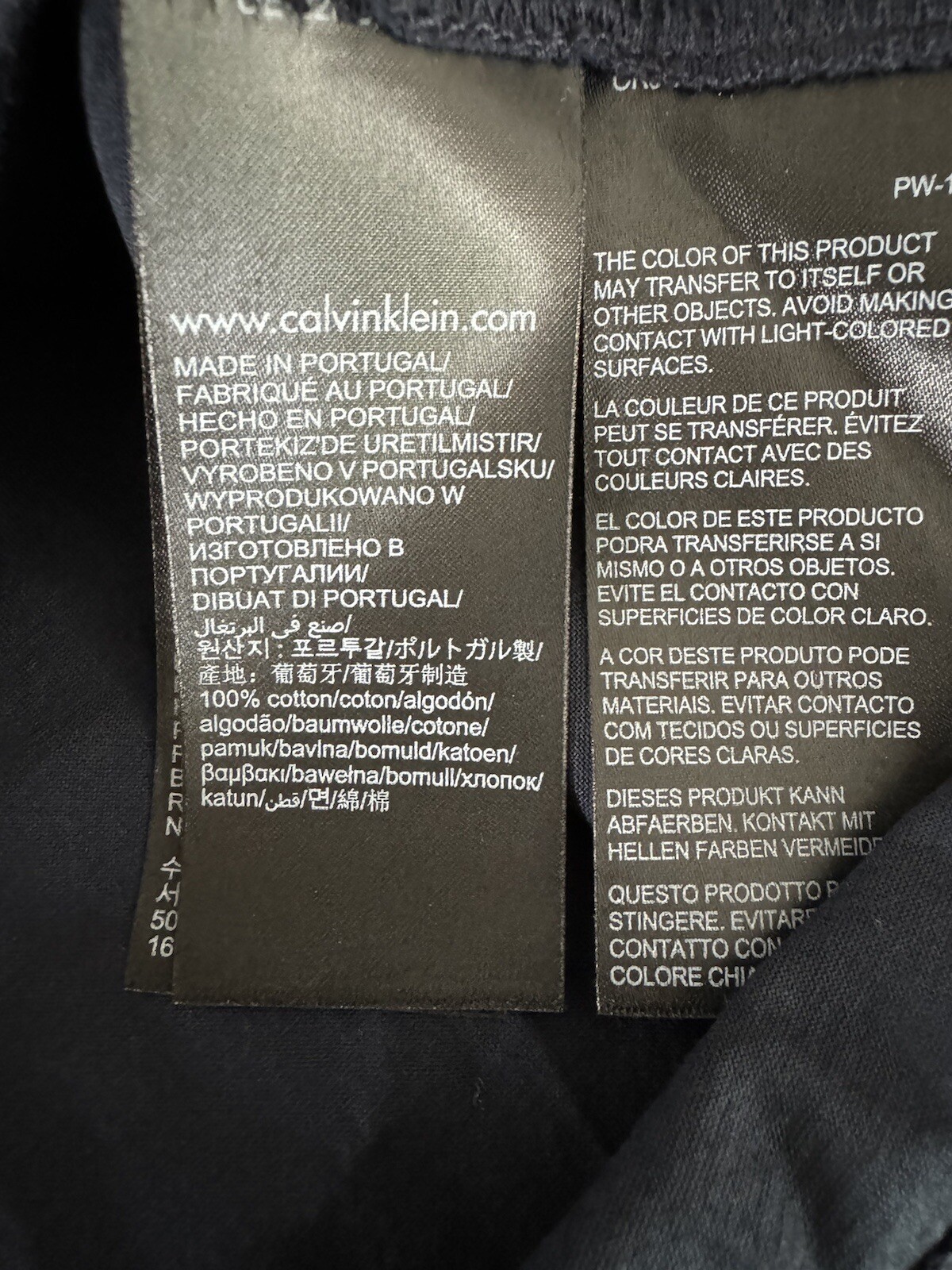 calvin klein men's t-shirt navy blue T-shirt logo quick dry casual 100% cotton L thumbnail 5