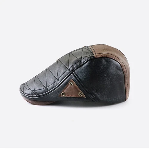 Cappello uomo pelle PU Cabbie Ivy berretto newsboy golf piatto Gatsby guida retrò - Foto 11 di 20