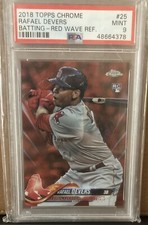 Rafael Devers 2018 Topps Chrome Red Wave Refractor /5 RC PSA 9
