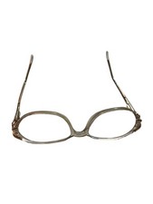 Vintage 70/80s Prescription Womens Eyeglasses Clear Gold Pink Grannycore