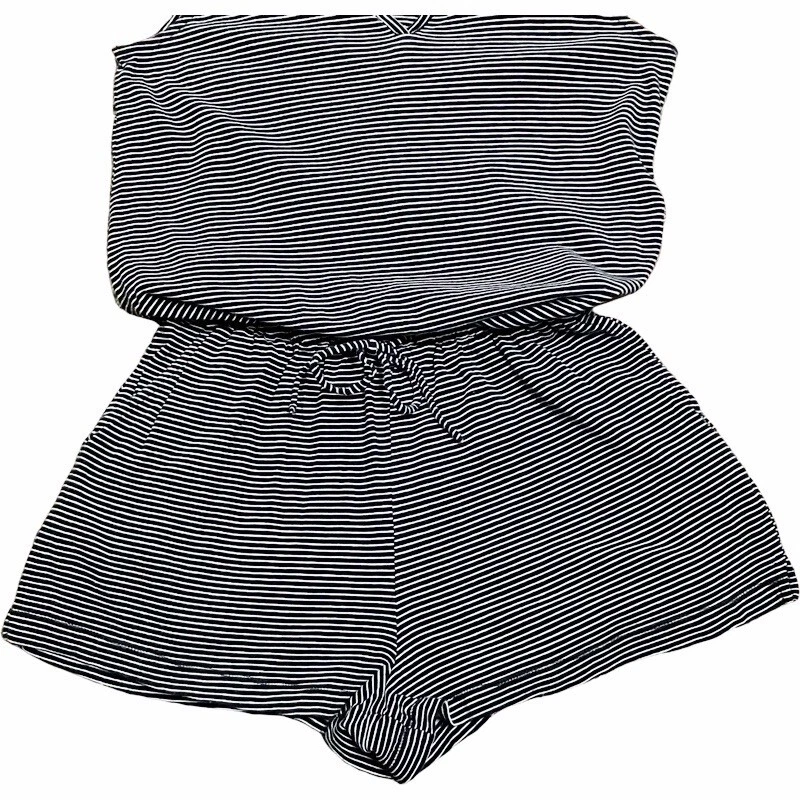 Pantalones Cortos Azul Marino Antiguo Cintura Definida Tanque Mameluco TALLA XS Playa Negro Rayas Bolsillos Foto 4 de 4