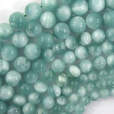 AA Natural Green Moonstone Round Beads 15.5" 6mm 8mm 10mm