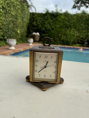 Hamilton Swiss Brass Cased Clock & Weather Station - Barometer, Hygrometer, Etc.