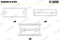 Glyco H1086/5 STD Kurbelwellenlager For Ford Ford Asia & Oceania Ford Australia