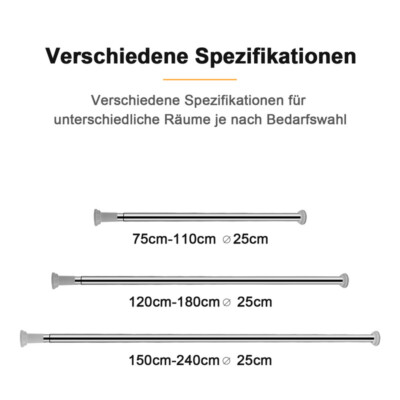 Teleskopstange 40-500cm - Gardinenstange Ohne Bohren