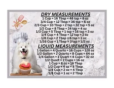 Samoyed Dog Measuring Chart Magnet Kitchen Baking Guide