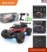 Electric RC Truck with 165 Feet Control Range & Stunning LED Lights - Red/Black