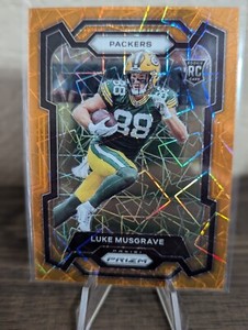 2023 PANINI PRIZM LUKE MUSGRAVE ORANGE LASER #337 RC PRIZM PACKERS BEAVERS