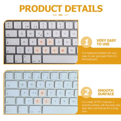 2 Sheets Tastaturaufkleber Laptop-Tastaturaufkleber Für Tastaturbuchstaben - Afbeelding 6 van 11