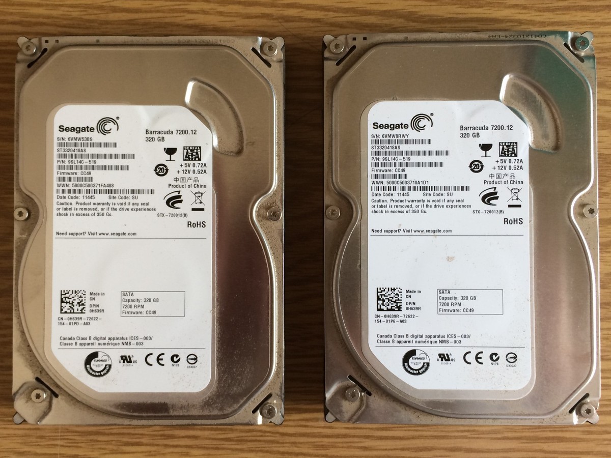 Seagate ハードディスク ST3320418AS 320GB HDD Lot of 2) Seagate 320GB Hard Disk Drives ST3320418AS Wiped Clean